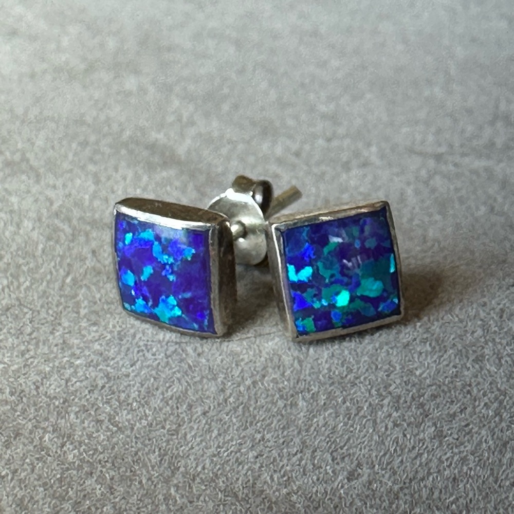 Sterling Silver Square Stud Earrings
